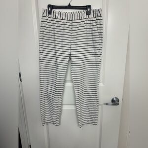 Zara Basic Navy White Stripe Trousers Size 8 Tailored Wide Leg Pants Send Offer!